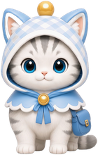 Lumi, a small white-and-grey tabby companion